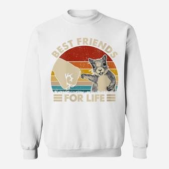 Womens Retro Vintage Squirrel Best Friend For Life Fist Bump Sweatshirt | Crazezy DE
