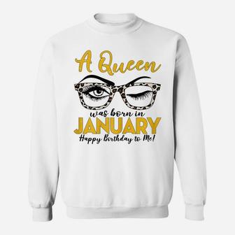 Womens Th Leopard Wink Eyes January Birthday Costume Women Gift Sweatshirt | Crazezy