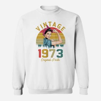 Womens Vintage 1973 Made In 1973 48Th Birthday 48 Years Old Gift Sweatshirt | Crazezy DE
