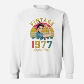 Womens Vintage 1977 Made In 1977 44Th Birthday 44 Years Old Gift Sweatshirt | Crazezy