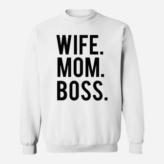 Womens Wife Mom Boss Mothers Day Sweatshirt | Crazezy DE