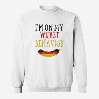 Wurst Behavior Funny Wurstfest Oktoberfest Sweatshirt - Thegiftio UK