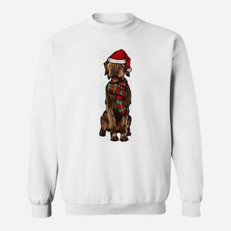 Xmas Wirehaired Pointing Griffon Santa Claus Ugly Christmas Sweatshirt Sweatshirt | Crazezy