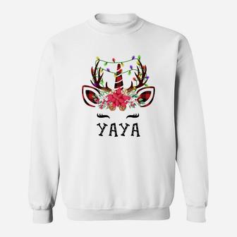 Yaya Reindeer - Christmas Gift For Grandma Sweatshirt Sweatshirt | Crazezy