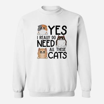 Yes I Really Do Need All These Cats Sweatshirt - Thegiftio UK