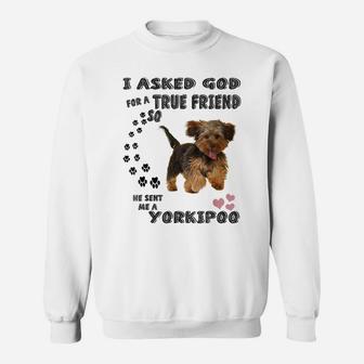 Yorkipoo Dog Quote Mom Yorkiepoo Dad Art, Cute Yorkie Poodle Sweatshirt | Crazezy AU