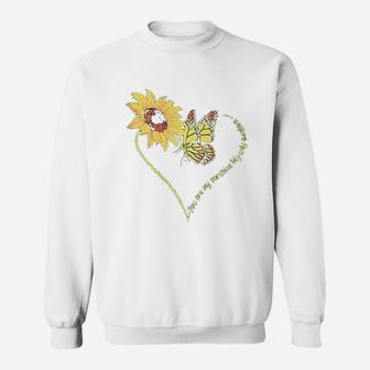 You Are My Sunshine Sunflower And Butterfly Sweatshirt | Crazezy DE