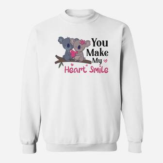 You Make My Heart Smile Gift For Valentine Happy Valentines Day Sweatshirt - Seseable
