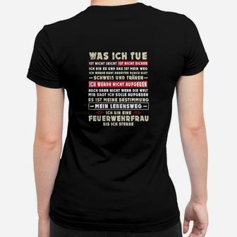 Feuerwehrfrau Stolz Frauen Tshirt, Leidenschaft Berufsfeuerwehr Motiv - Seseable