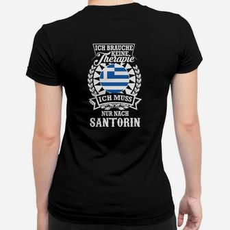 Griechenland-inspiriertes Frauen Tshirt Santorini-Therapie, Urlaubsstimmung Tee - Seseable