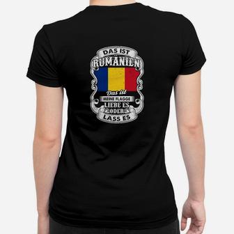 Rumänien-Patrioten Frauen Tshirt Schwarz, Landesflagge & Stolz Spruch - Seseable