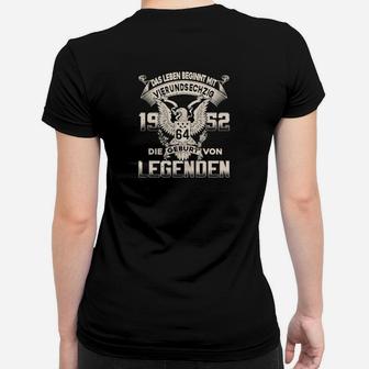 Schwarzes Adler Frauen Tshirt, Geburtsjahr 1964, Legenden Design - Seseable