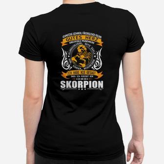 Schwarzes Frauen Tshirt mit Skorpion-Motiv Gutes Herz, Schlechter Charakter - Seseable
