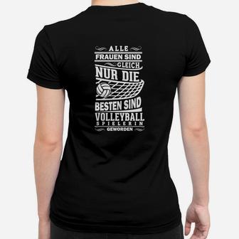 Schwarzes Volleyball-Spielerinnen Frauen Tshirt, Beste Spielerin Motiv - Seseable