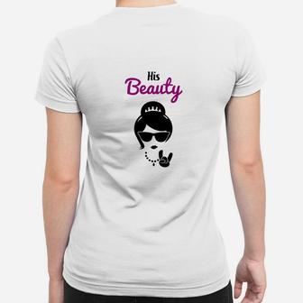 His Beauty Grafik-Frauen Tshirt, Rockabilly-Skull Design - Seseable