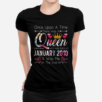 10 Year Old Birthday Girls 10Th Birthday Queen January 2010 Women T-shirt | Crazezy
