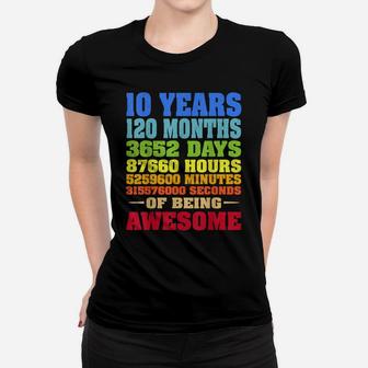 10 Years Old 10Th Birthday Vintage Retro 120 Months Women T-shirt | Crazezy UK