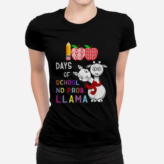 100 Days Of School Funny No Probllama Llama Teacher Women T-shirt | Crazezy