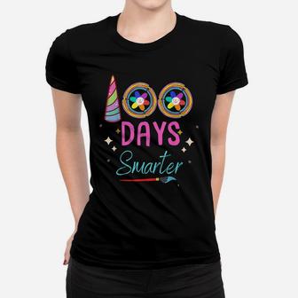 100 Days Smarter Cute Design For Students 100 Days Of School Women T-shirt | Crazezy