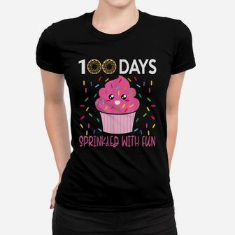 100 Days Sprinkled With Fun Cupcake 100Th Day School Gift Women T-shirt | Crazezy CA