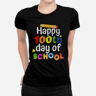 100Th Day Of School For Teachers & Kids Happy 100 Days Women T-shirt | Crazezy DE