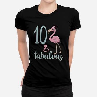 10Th Bday Girl Outfit 10 Year Old Flamingo Birthday Gift Women T-shirt | Crazezy DE
