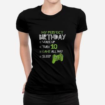 10Th Birthday Gaming 10 Years Old Perfect Gamer Women T-shirt | Crazezy