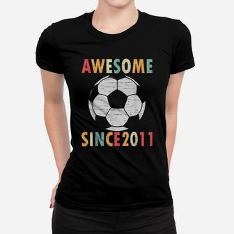 10Th Birthday Soccer Lover Gift 10 Years Old Vintage Retro Women T-shirt | Crazezy CA