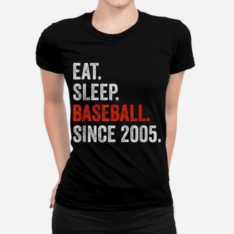 16Th Birthday Baseball Shirt Eat Sleep Since 2005 Girls Boys Women T-shirt | Crazezy DE