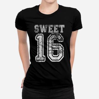 16Th Birthday Gift Teen Sweet Sixteen 16 Varsity Crack Women T-shirt | Crazezy AU