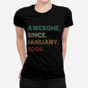 18 Years Old Awesome Since January 2004 18Th Birthday Women T-shirt | Crazezy DE