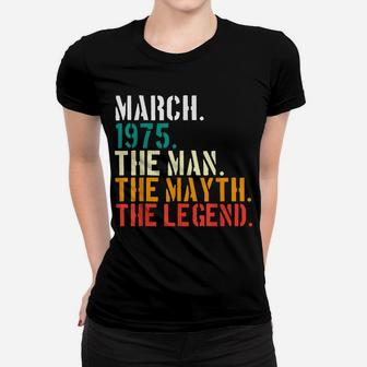 1975 Vintage Born Man Myth Legend 45 Years Old T-Shirt Women T-shirt | Crazezy