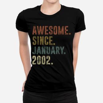 19Th Retro Birthday Gift Vintage Awesome Since January 2002 Women T-shirt | Crazezy DE
