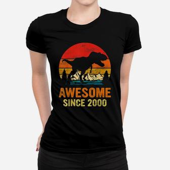 22Nd Birthday Saurus Rex Vintage Awesome Since 2000 Dinosaur Women T-shirt | Crazezy