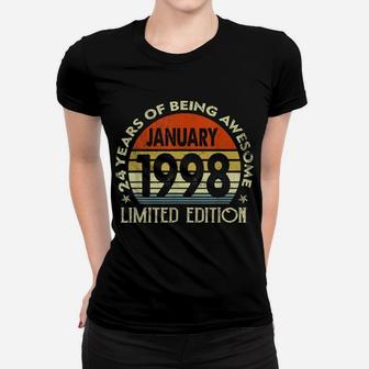 24 Year Old 24Th Birthday Gifts Vintage January 1998 Women T-shirt | Crazezy AU