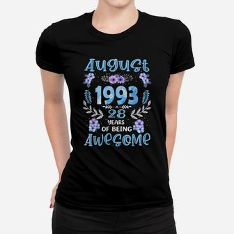 28 Years Old Vintage 1993 August Girl 28Th Birthday Flower Women T-shirt | Crazezy CA