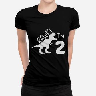 2Nd Birthday Boy Dinosaur Rawr Im 2 Women T-shirt | Crazezy UK