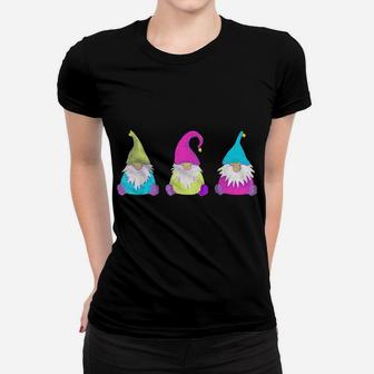 3 Cute Spring Gnomes Tomte Nisse Pretty Spring Colors Women T-shirt | Crazezy UK
