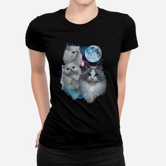 3 Moon Cat Feline Lovers Kitten Adorable Kitty Cat Novelty Sweatshirt Women T-shirt | Crazezy CA