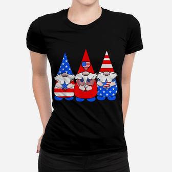 3 Patriotic Gnomes American Flag Red White Blue Usa Women T-shirt | Crazezy
