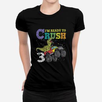 3 Years Old 3Rd Birthday Dinosaur Women T-shirt | Crazezy