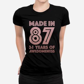 34Th Birthday Gifts Man Woman 34 Year Old Son Daughter 1987 Women T-shirt | Crazezy UK