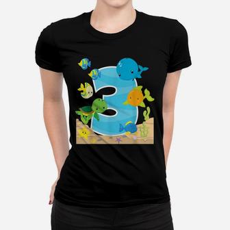 3Rd Birthday Party 3 Year Old Sea Fish Aquarium Birthday Kid Women T-shirt | Crazezy UK