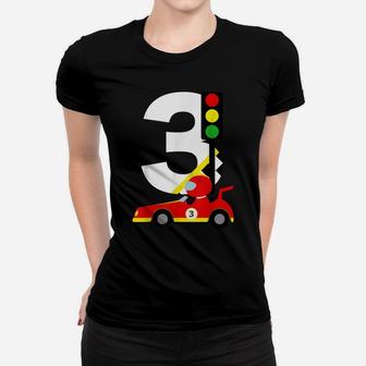 3Rd Birthday Race Car Racer 3 Yrs Old Birthday Boy Toddler Women T-shirt | Crazezy