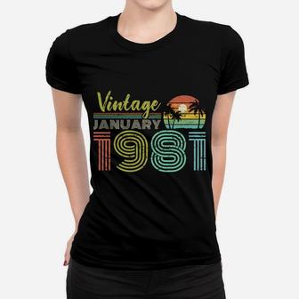 40Th Birthday Gift Vintage January 1981 Forty Years Old Women T-shirt | Crazezy CA