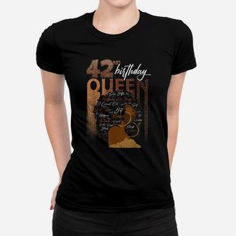 42Nd Birthday Queen Born In 1979 42 Years Old Black Womens Women T-shirt | Crazezy UK