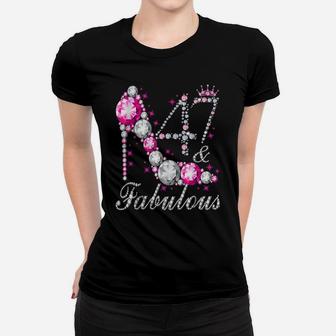 47 & Fabulous 47 Years Old 47Th Birthday Diamond Crown Shoes Women T-shirt | Crazezy AU