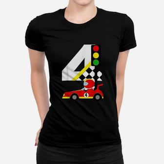 4Th Birthday Race Car Racer 4 Years Old Birthday Boy Women T-shirt | Crazezy AU