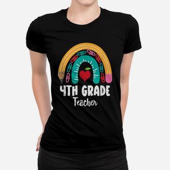 4Th Grade Teacher, Funny Boho Rainbow For Teachers Women T-shirt | Crazezy CA