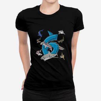 6Th Birthday Boys Shark White Shark Women T-shirt | Crazezy UK